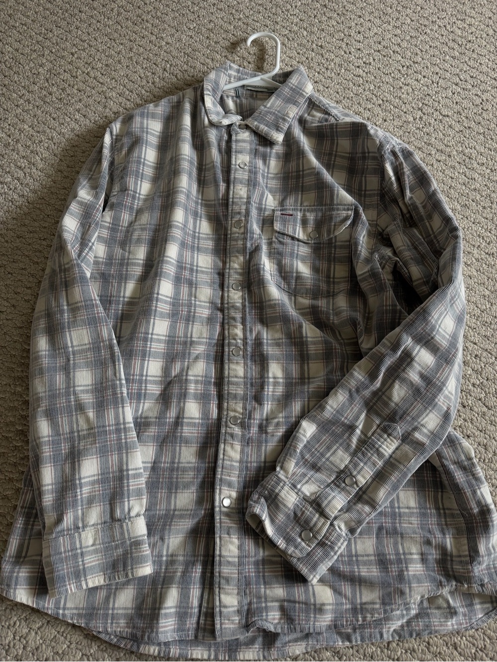 Criquet Men’s Plaid Button-Up Shirt - Gray/Tan
